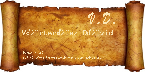 Várterész Dávid névjegykártya